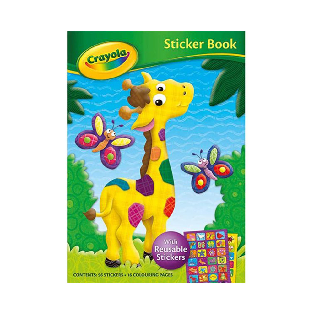 Crayola Sticker Book 2 GIRAFFE, Carte de colorat cu autocolante reutilizabile (2907/CYSB2)