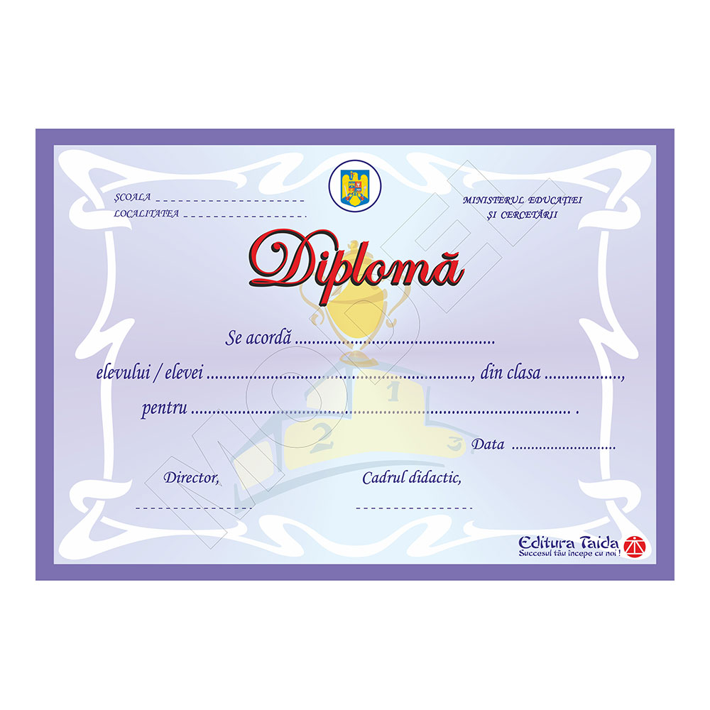 Diploma scolara model 5 - 1.20 RON : Editura Taida Iasi, Librarie virtuala